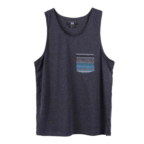 Men's Solid Color Sleeveless Tank Top with Pocket for Everyday Style Size S - Picture 4 of 8